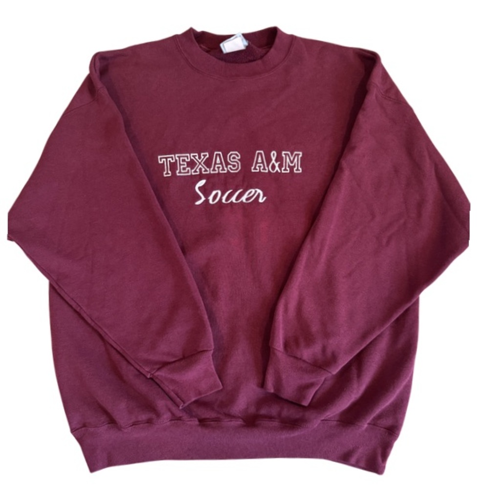 Vintage BIKE embroidered Texas A&M Soccer Crewneck Sweater - Maroon XL